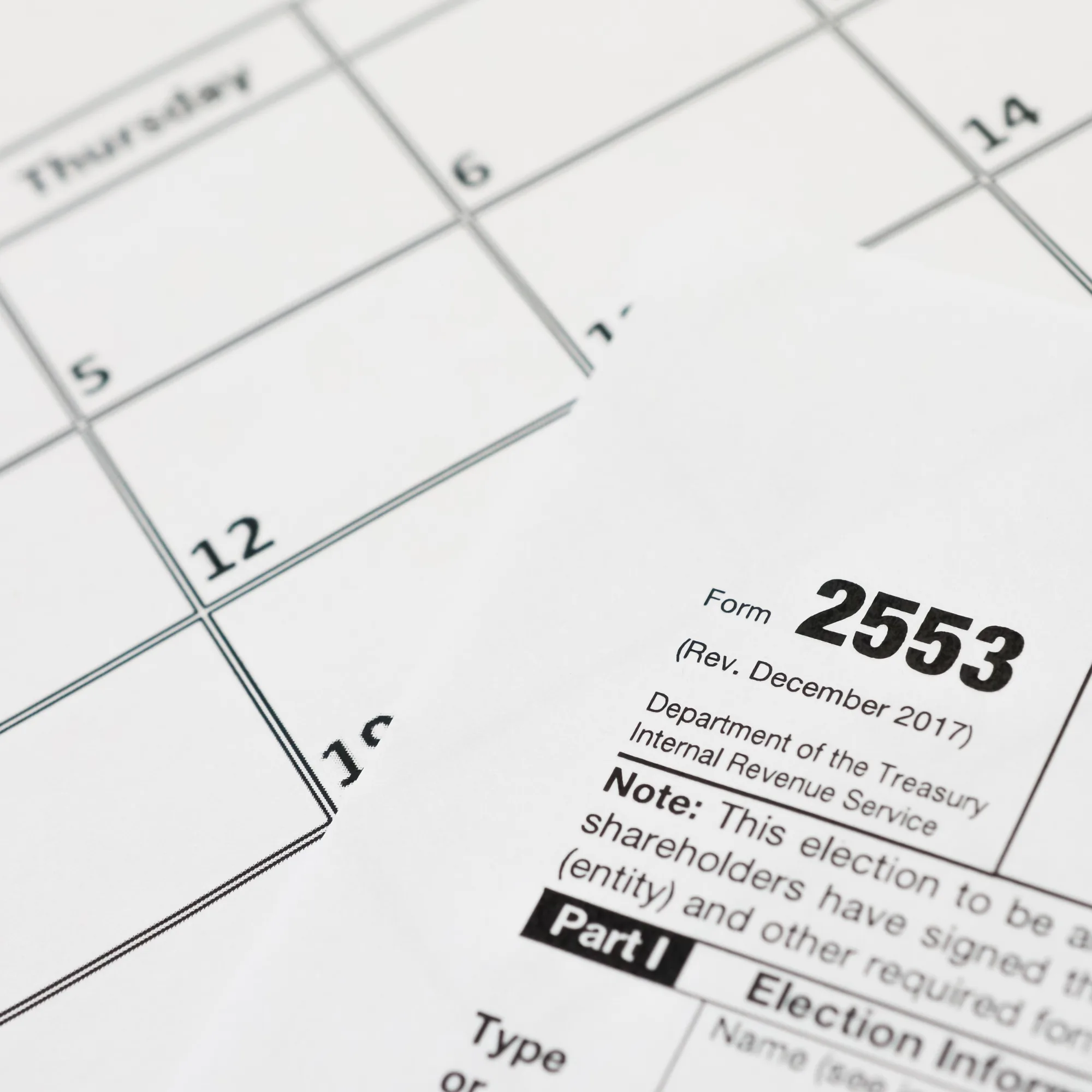 image of IRS form 2553 to illustrate s corp filing as a service